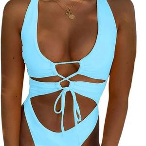Baby blue cut out bikini